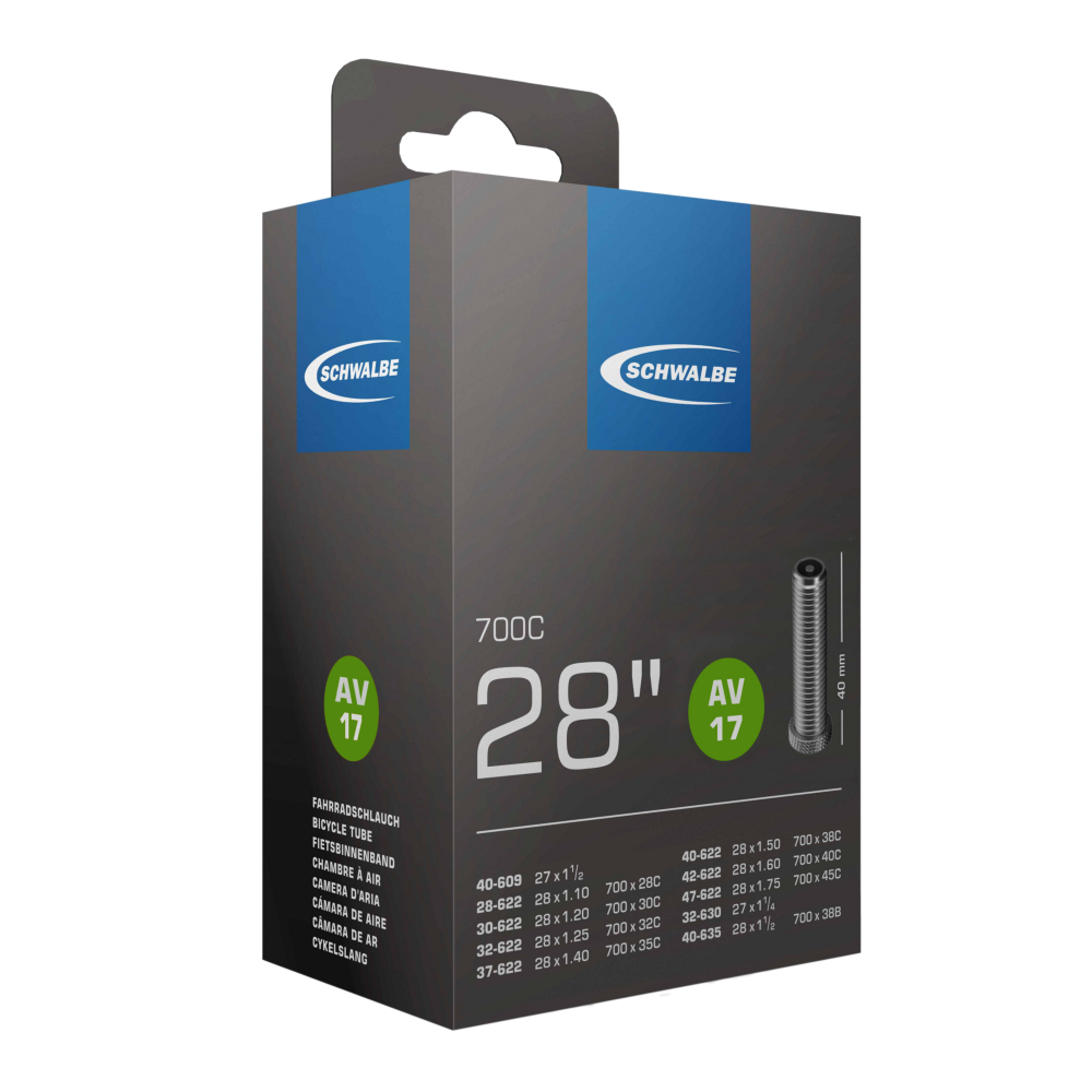 SCHWALBE Fahrradschlauch Größe 28 Zoll / 700C - Nr. 17 in SV / DV / AV-Ventile - geeignet für TOUR, CITY und TREKKING