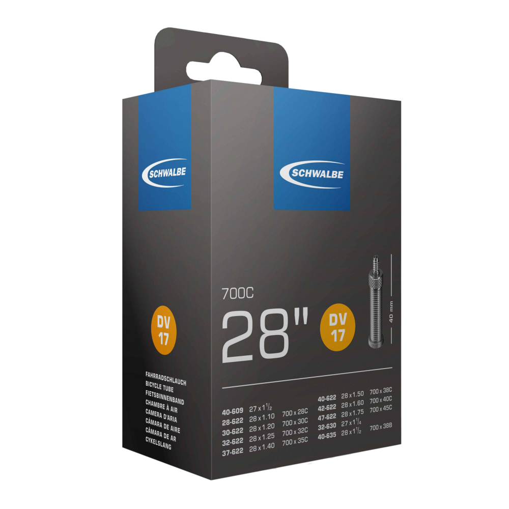 SCHWALBE Fahrradschlauch Größe 28 Zoll / 700C - Nr. 17 in SV / DV / AV-Ventile - geeignet für TOUR, CITY und TREKKING