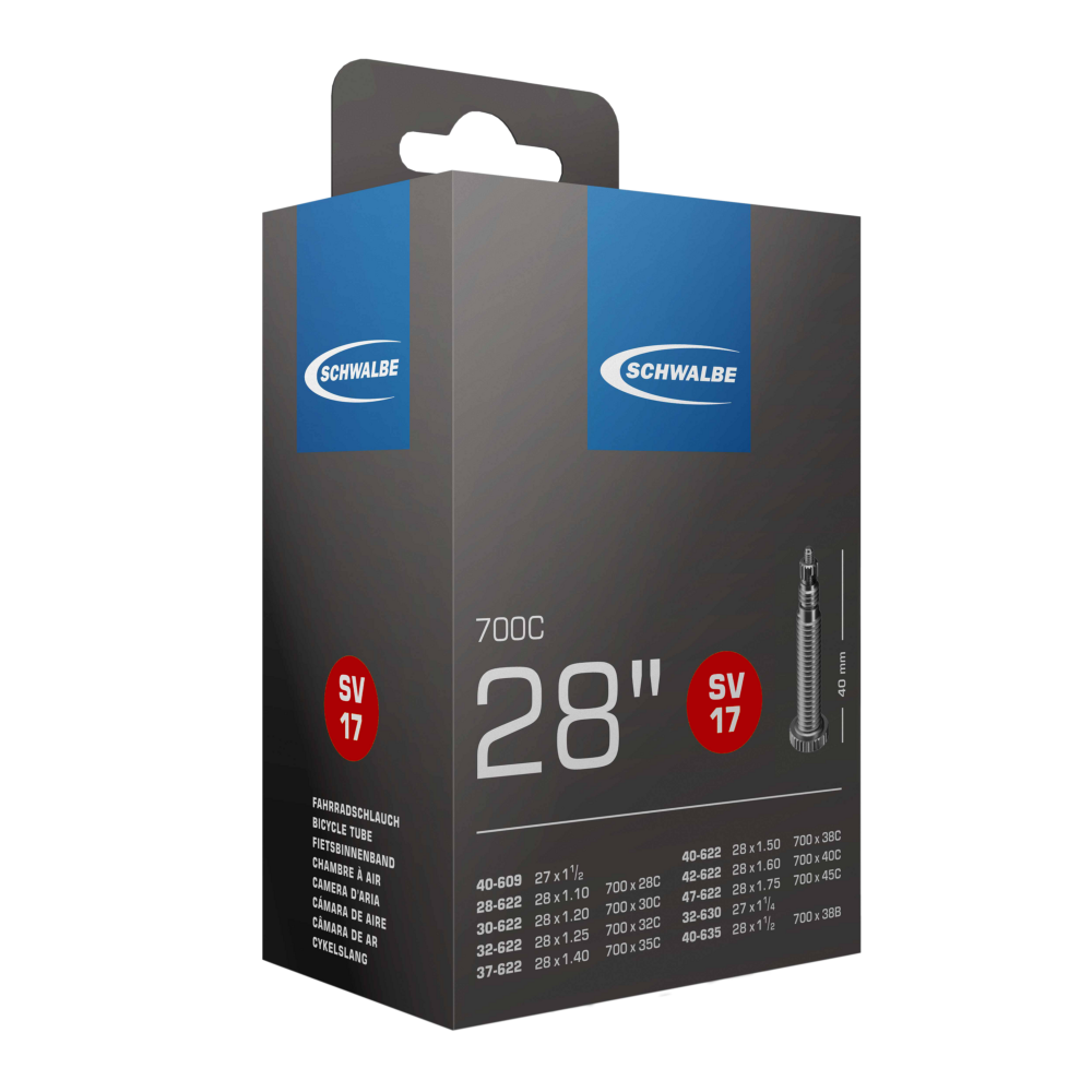 SCHWALBE Fahrradschlauch Größe 28 Zoll / 700C - Nr. 17 in SV / DV / AV-Ventile - geeignet für TOUR, CITY und TREKKING