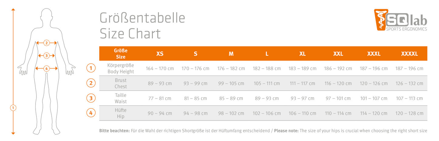 SQlab SQ-Short "ONE12" DIE BIB-Short für Road & MTB Race mit Sitzpolster in Größen XS bis XXL in Unisex Schwarz/Weiß