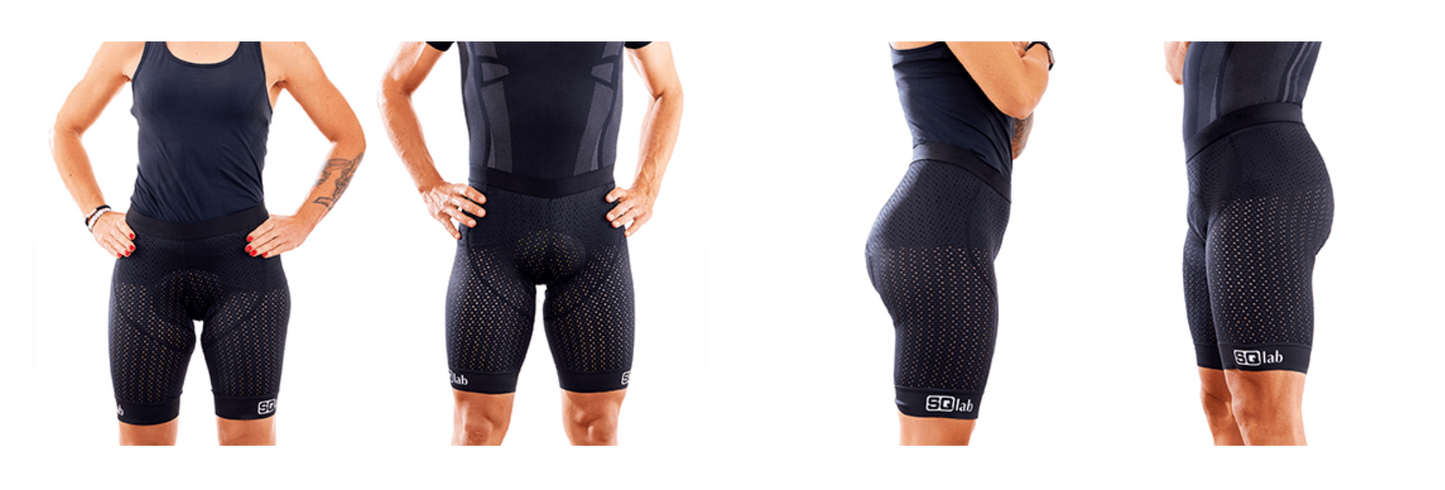 SQlab SQ-Short "ONE10" Unterziehhose für MTB- Tour + Travel + Trekking mit Sitzpolster in Größen XS bis XXL in Unisex Schwarz