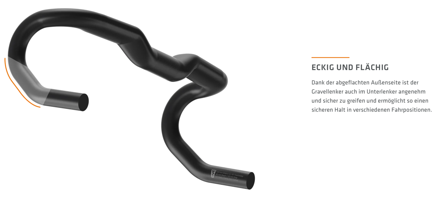SQlab Gravel-Lenker Modell 314 Ergonomisch Alu 31,8mm in 400 / 420 / 440 oder 460mm