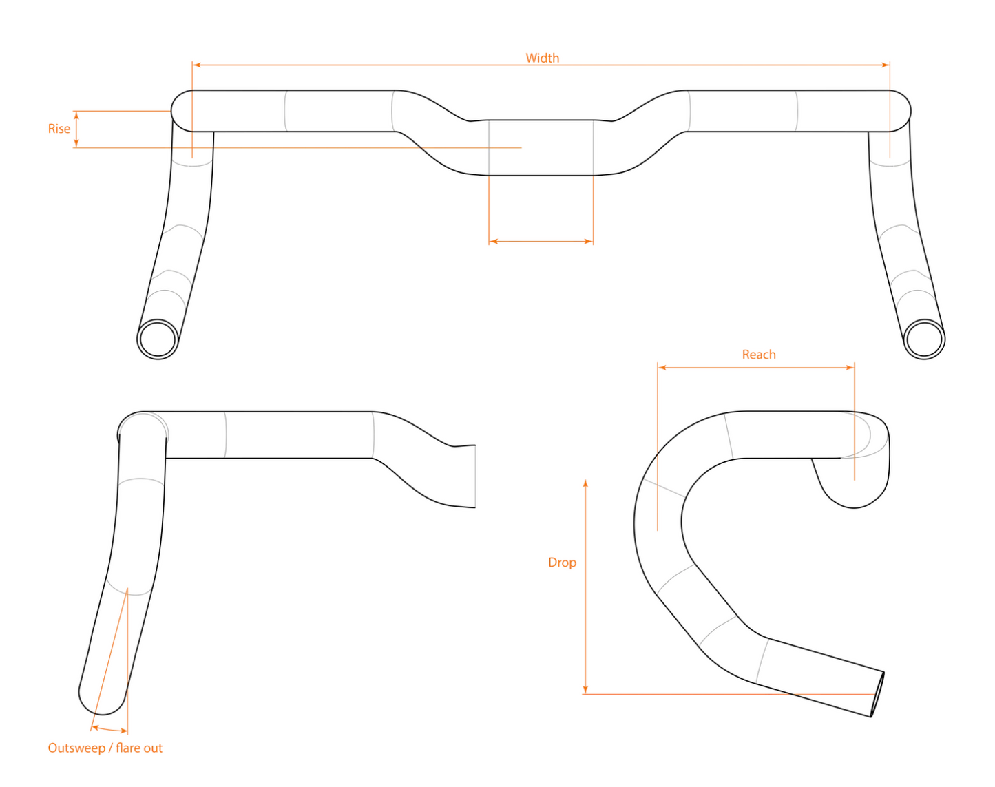 SQlab Gravel-Lenker Modell 314 Ergonomisch Alu 31,8mm in 400 / 420 / 440 oder 460mm