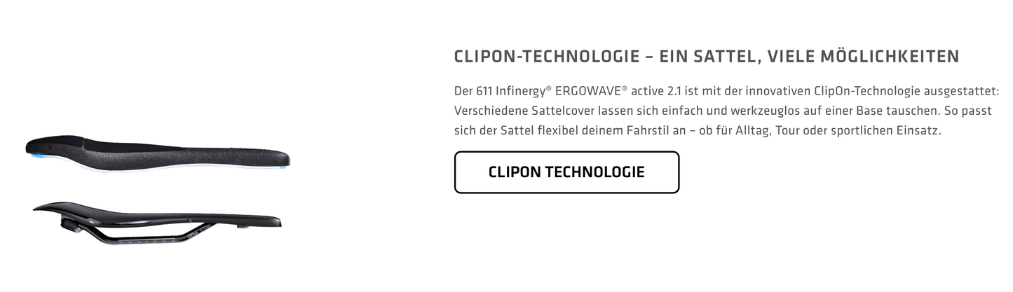 SQlab Sattel "611 ClipOn Infinergy ERGOWAVE active 2.1" ideal für MTB Trail & Down Country und Gravel + Road in 13cm bis 17cm