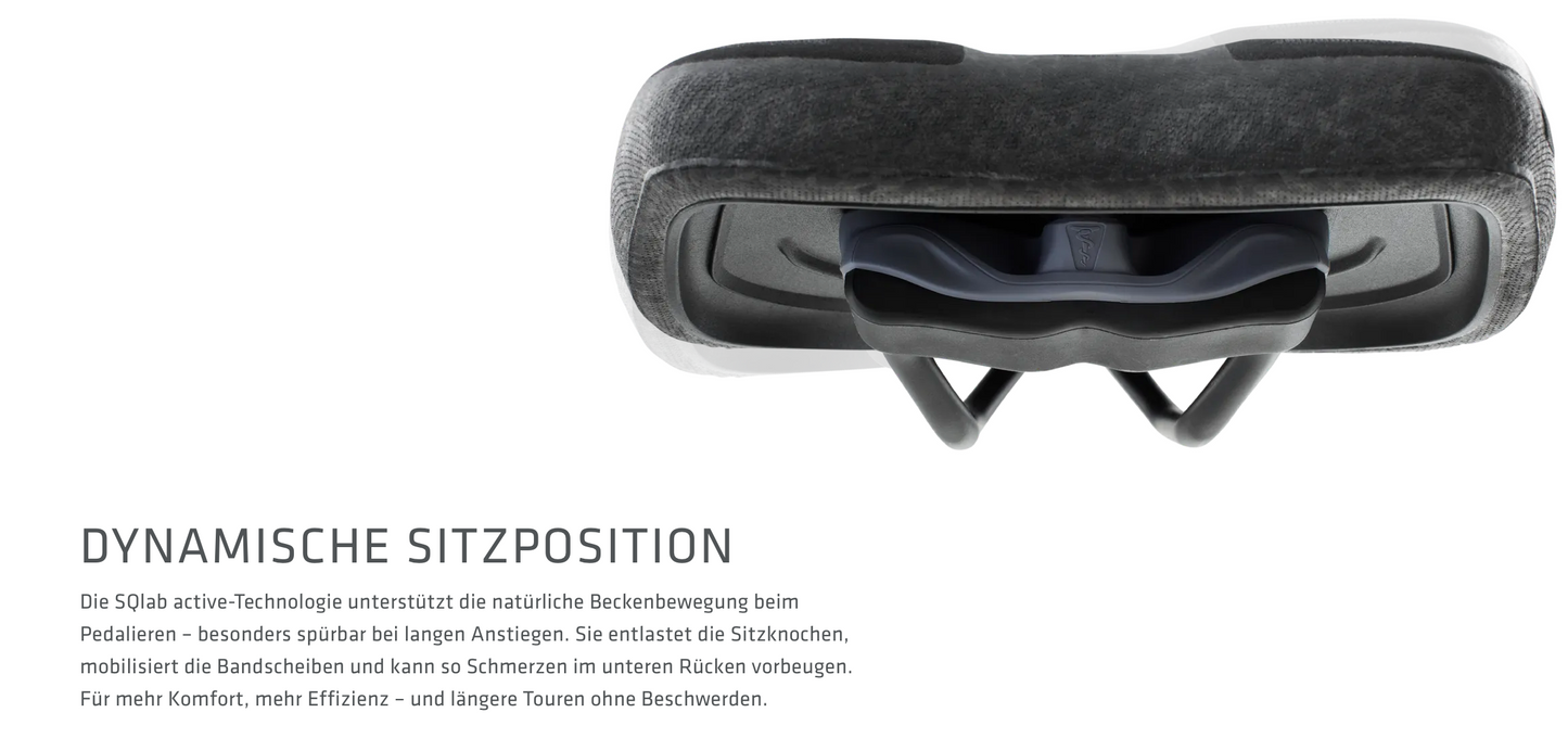SQlab Sattel "60X ClipOn Infinergy ERGOWAVE active 2.1" ideal für MTB All Mountain & Enduro & Gravel in 13 bis 17cm