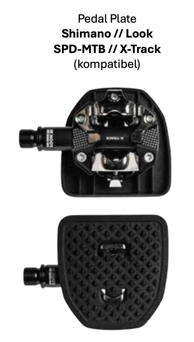 PEDAL PLATE 2.0 Pedaladapter für Klickpedale - Version für MTB-Systempedale von Shimano SPD-MTB und Look X-Track - Original