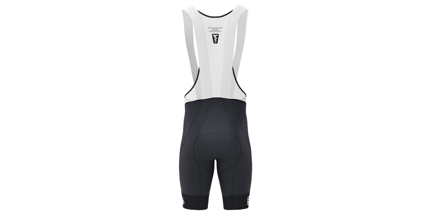 SQlab SQ-Short "ONE12" DIE BIB-Short für Road & MTB Race mit Sitzpolster in Größen XS bis XXL in Unisex Schwarz/Weiß
