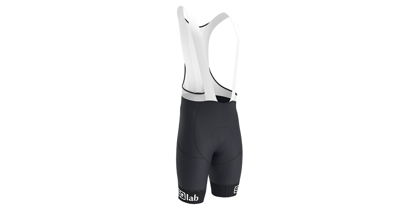 SQlab SQ-Short "ONE12" DIE BIB-Short für Road & MTB Race mit Sitzpolster in Größen XS bis XXL in Unisex Schwarz/Weiß