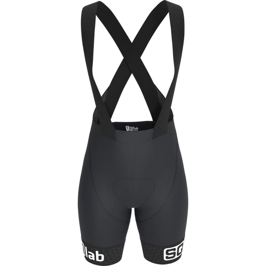 SQlab SQ-Short "ONE12" WOMEN "DIE" BIB-Short für Road & MTB Race mit Sitzpolster in Größen XS bis XXL in Schwarz