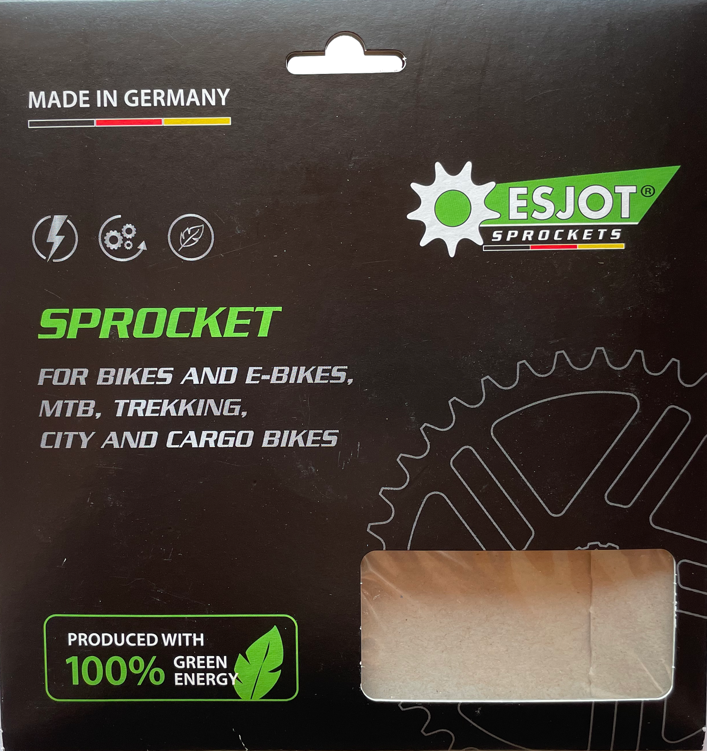 ESJOT E-Bike Kettenblatt für PANASONIC E-Bike 36V Antrieb für 1/2x3/32" oder 1/2x1/8" und 35 oder 41 Zähne - Original