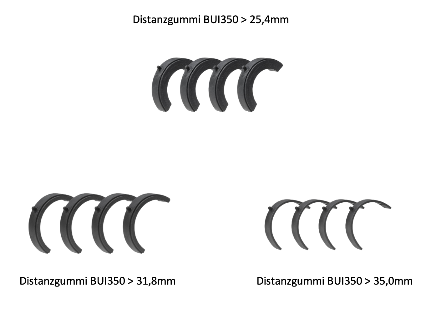 BOSCH E-Bike Displayhalter-Distanzgummi-Set "Nyon" (BUI350) je für 25,4 / 31,8 / 35,0mm - Original