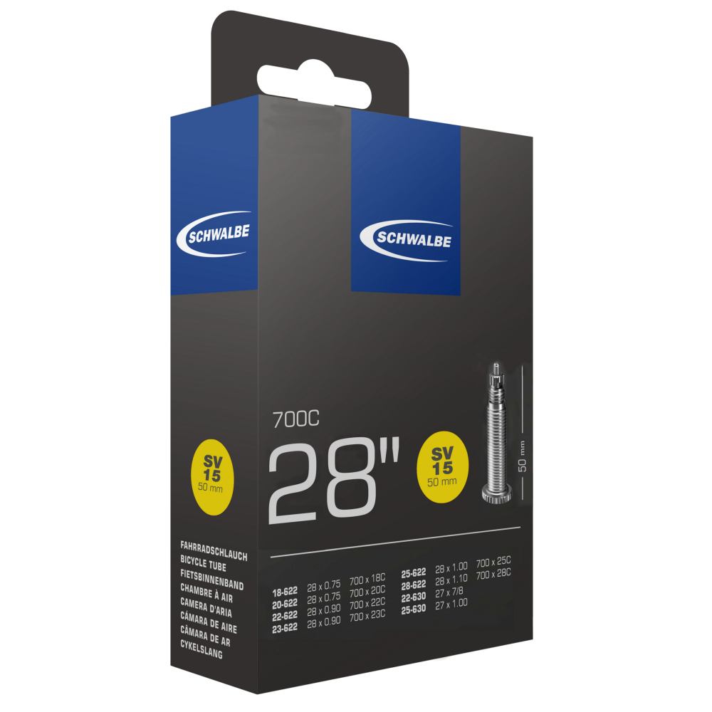 Schwalbe Fahrradschlauch Nr. 15 – Rennrad 28 Zoll / 700C (18/28-622/630), SV 40/60 mm