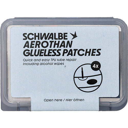 SCHWALBE Selbstklebende Schlauchflicken "Glueless Patches" für Aerothan Box mit 4 Stück