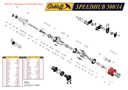 ROHLOFF Speedhub 500/14 - Rahmenschraube mit Distanzscheiben für Rohloff Kettenspanner "Lang" - Original > 8257