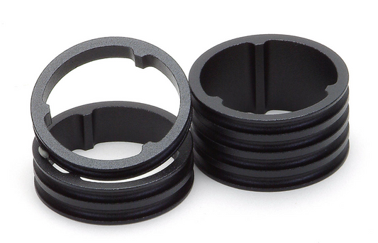 SYNTACE Spacer "H.A.T. Rings" in Aluminium mit 1 1/8" und Außen-Ø 38 mm 5 + 10 + 20mm in Schwarz