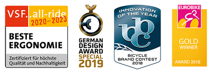 SQlab 710 Fahrradgriffe – ergonomisch mit Entlastungsflügel, Ergobar, S/M/L, Trekking & MTB