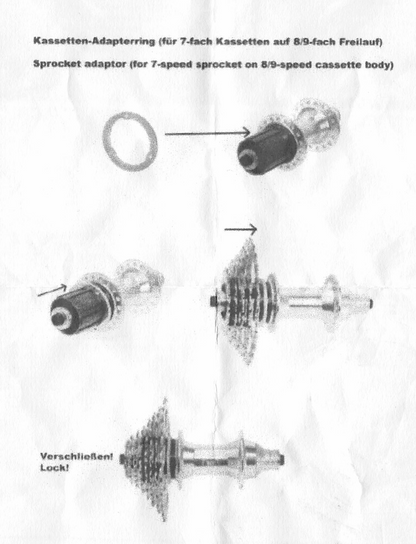 MESSINGSCHLAGER Distanzring 3,0 mm für 7-fach Kassette auf 8/9-fach Freilauf – Aluminium