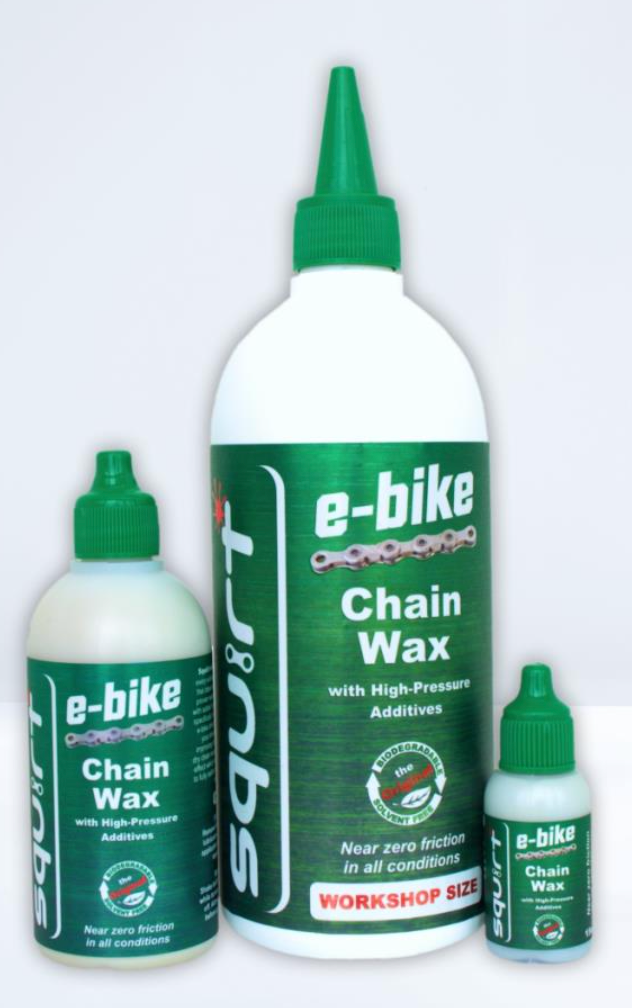 SQUIRT Lube Kettenschmiermittel "E-Bike" auf Wachs-Wasser Emulsions-Technologie in 15ml oder 120ml Flasche - Original