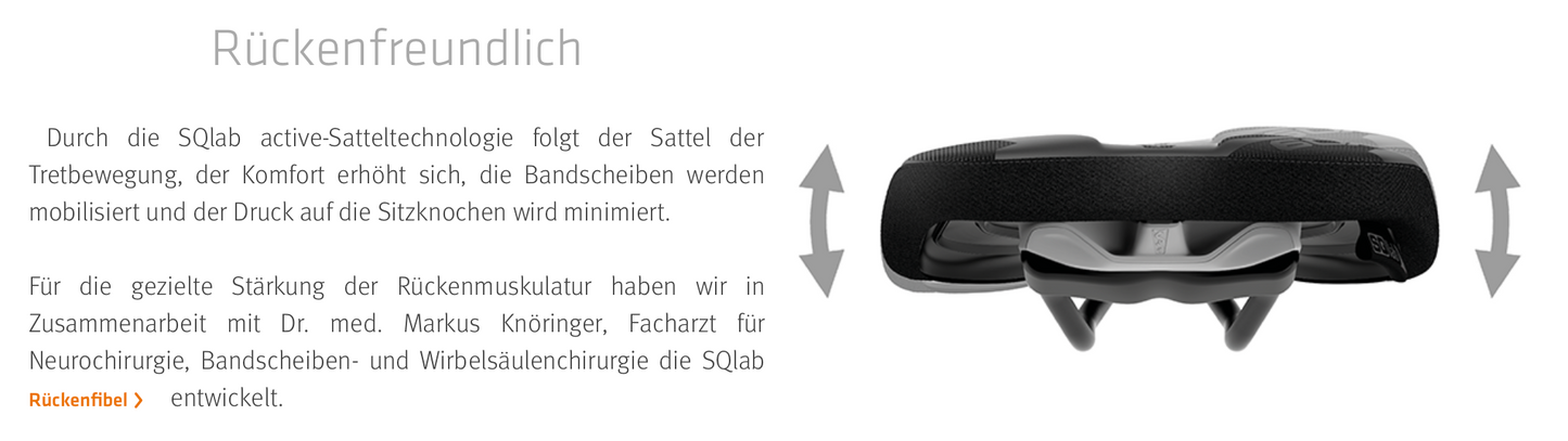 SQlab Sattel "Modell 60X ERGOWAVE active 2.1" für MTB GRAVITY & E-PERFORMANCE - Original