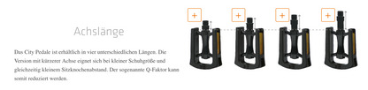 SQlab 521 City Pedale – ergonomische Flatpedale mit variabler Achslänge