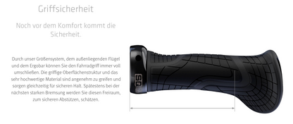 SQlab 710 Short Griffe – ergonomisch, für Drehgriffschaltung, Rohloff/Nexus/Alfine, S–L