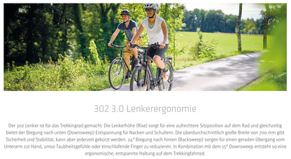 SQlab 302 3.0 Trekking Lenker – ergonomisch, 35 mm Rise, 24° Back-, 15° Downsweep