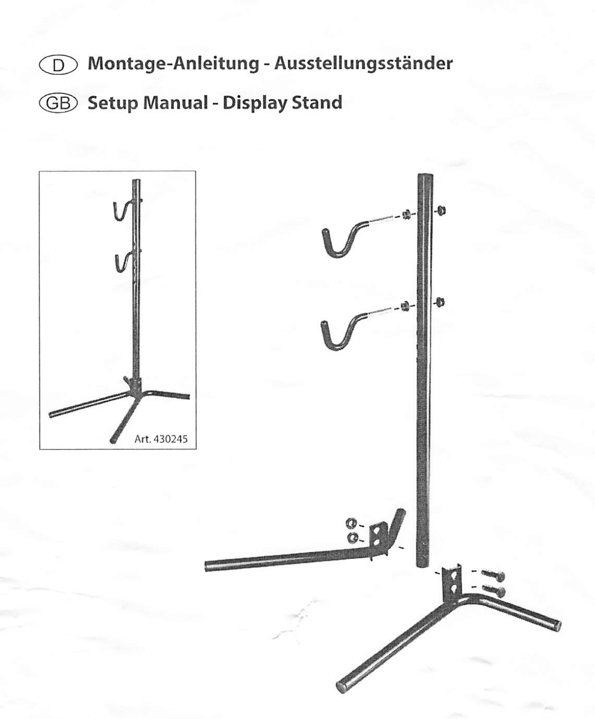 Messingschlager "DISPLAY HOOK" Fahrrad Hinterbau Präsentationsständer von 12" - 29" schwarz