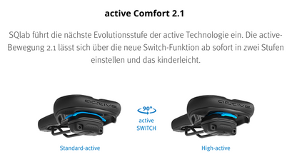 SQlab 602 ERGOLUX® active 2.1 – Trekking-Sattel mit 75 % Entlastung & Active Comfort Switch