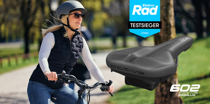 SQlab 602 ERGOLUX® active 2.1 – Trekking-Sattel mit 75 % Entlastung & Active Comfort Switch