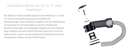 SQlab 812 R Rennradvorbau – -12°/-17°, integrierte Kabelführung, 31,8 mm, Road Race