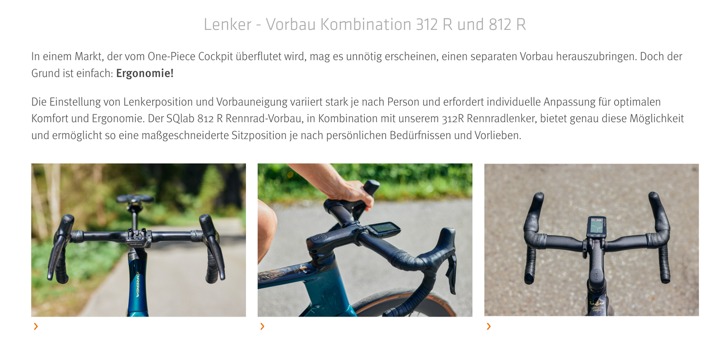 SQlab Rennrad Vorbau Modell "812 R" Ahead 1/8" in 80 / 90 / 100 / 110 / 120 / 130mm