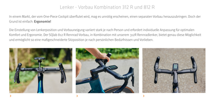 SQlab 812 R Rennradvorbau – -12°/-17°, integrierte Kabelführung, 31,8 mm, Road Race