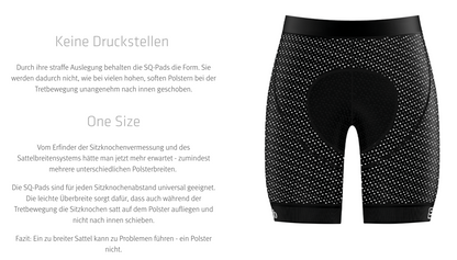 SQlab ONE10 Short – Unisex Unterziehhose mit SQ-Pad 10 für Alltag & aufrechte Sitzposition