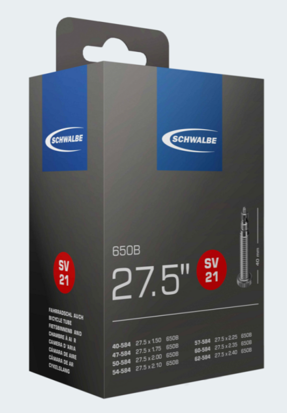 Schwalbe Fahrradschlauch Nr. 21 – 27,5 Zoll (40/62-584) Butyl, SV oder AV Ventil