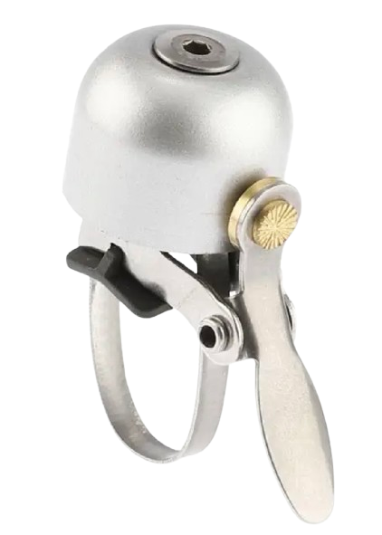 MIRAGE Fahrradklingel Silber – klarer Klang, Stahl, für Ø 22,2–34,8 mm Lenker