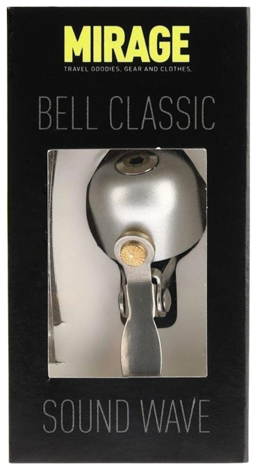 MIRAGE Fahrradklingel Silber – klarer Klang, Stahl, für Ø 22,2–34,8 mm Lenker