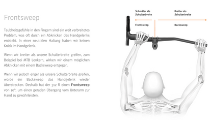 SQlab 312 R Carbon Rennradlenker – ergonomisch, ultraleicht, 10° Frontsweep, Di2 ready