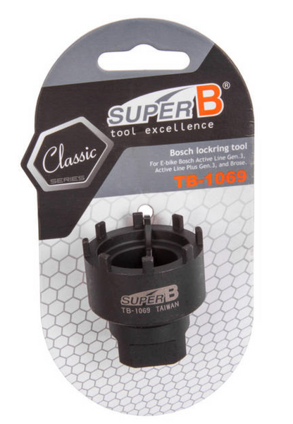 SuperB Lockringwerkzeug TB-1069 passend für BOSCH 3. Gen. und BROSE Antriebe zur De- und Montage von Spider / Kettenblatt