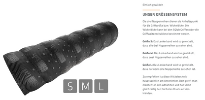 SQlab Lenkerband "Modell 712" Grip & Komfort – rutschfest, stoßdämpfend, mit Wickel-Größensystem