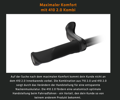 SQlab 710 2.0 Fahrradgriffe – 3D-Ergonomie mit Flügel, sportlich-komfortabel, S/M/L, E-Bike