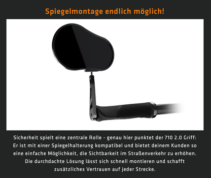 SQlab 710 2.0 Fahrradgriffe – 3D-Ergonomie mit Flügel, sportlich-komfortabel, S/M/L, E-Bike