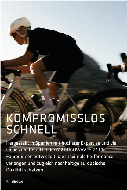 SQlab 612 ERGOWAVE® 2.1 Rennradsattel ergonomisch Road MTB Race Sattel Performance leicht Unisex 12–16 cm