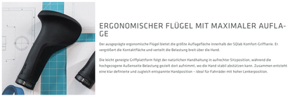 SQlab 721 2.0 Griffe ergonomisch City E-Bike S/M/L – Komfort Lenkergriffe für 22,2 mm Lenker, extra breite Auflagefläche