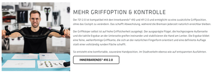 SQlab 721 2.0 Griffe ergonomisch City E-Bike S/M/L – Komfort Lenkergriffe für 22,2 mm Lenker, extra breite Auflagefläche