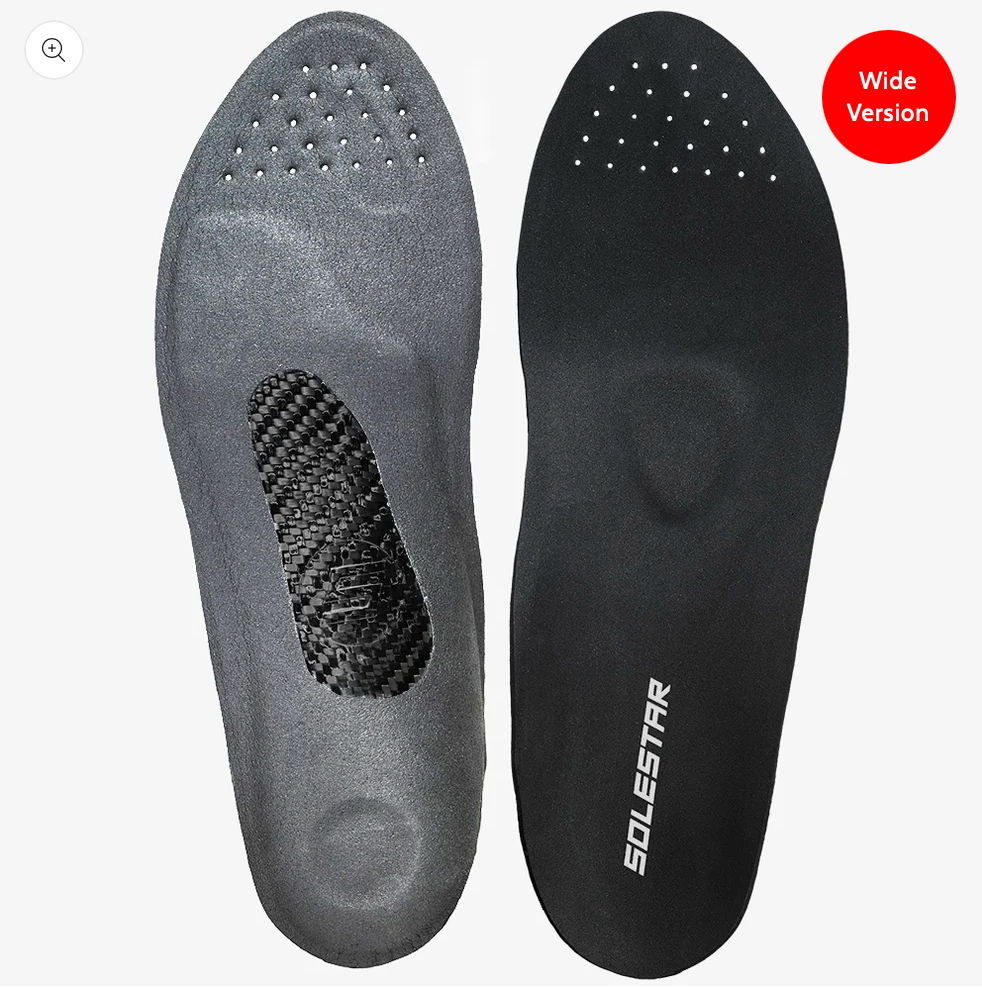 SOLESTAR BLK2 WIDE Einlegesohlen Radsport Carbon | maximale Stabilität & effiziente Kraftübertragung für Rennrad, MTB & Triathlon