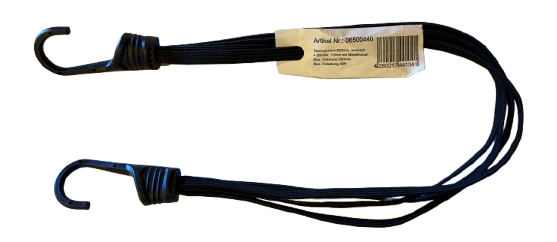 BIKE TEC Spanngummi mit 4 Einzelgummis und Metallhaken universell verwendbar schwarz - Original