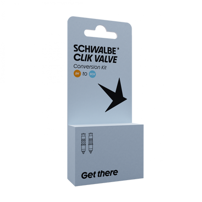 SCHWALBE Clik Valve Set DV – Ventil-Umrüstkit mit Pumpenkopf oder Adapter, SCV Klicksystem