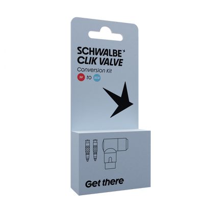 SCHWALBE Clik Valve Set SV – Klickventile mit Pumpenkopf oder Adapter, SCV System