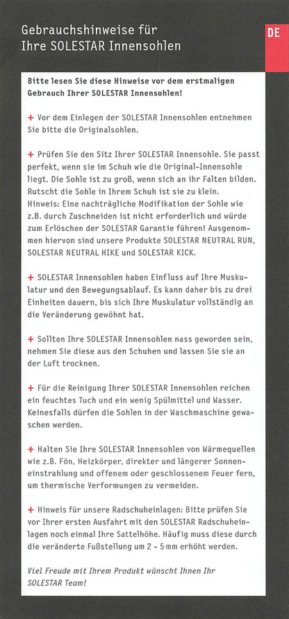 SOLESTAR KONTROL 2 Einlegesohlen Radsport – maximale Kraftübertragung, stabile Fußführung, Carbon-Technologie