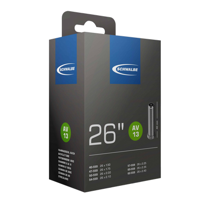 Schwalbe Fahrradschlauch Nr. 13 – 26 Zoll (40/62-559), Butyl, SV/DV/AV Ventil